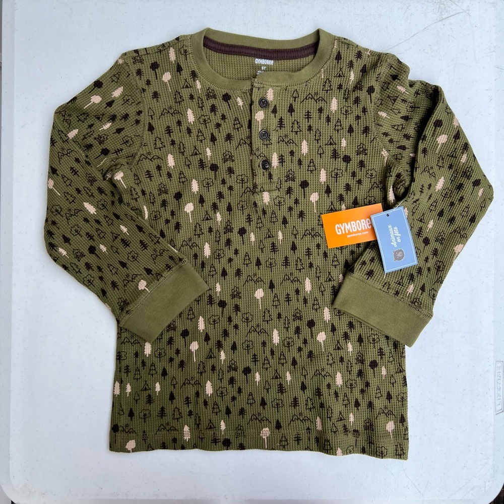Gymboree Boys Forest Henley Top Critter Campout Rosemary